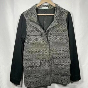 Maurices medium weight jacket womens large zip closure gray black